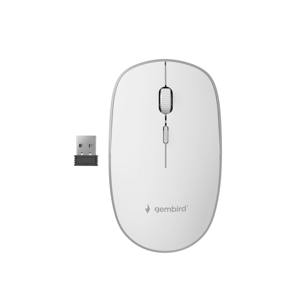 Ratón Gembird Óptico Silencioso Blanco RF Inalámbrico Pilas — imagen 1