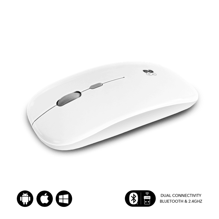 Ratón Subblim Dual Flat White Bluetooth Batería Recargable — imagen 1