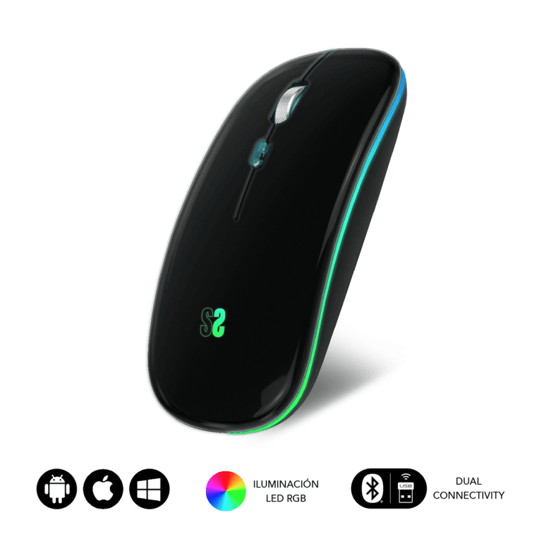 Ratón Subblim LED Dual Flat RGB Black Bluetooth Batería Recargable — imagen 1