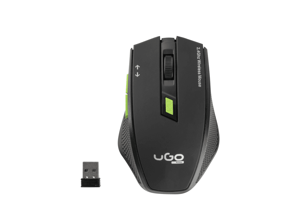 Ratón Ugo My-03 1800DPI Optical Black RF Inalámbrico Pilas — imagen 1