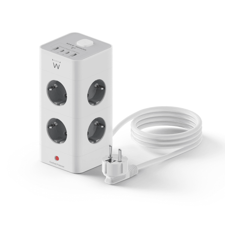 Regleta Cubo Ewent Bloque 8 Tomas Shucko & 2 USB-A & 2USB-C — imagen 1