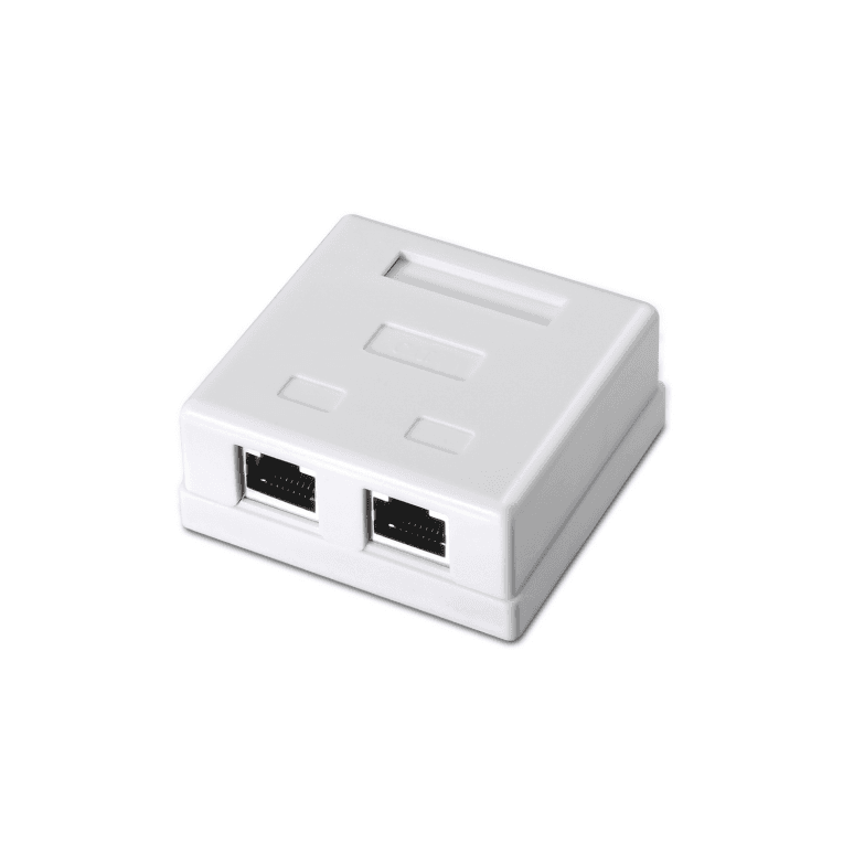 Roseta de Superficie Aisens RJ45 Cat.6 FTP 2 Tomas Blanco A139-0304