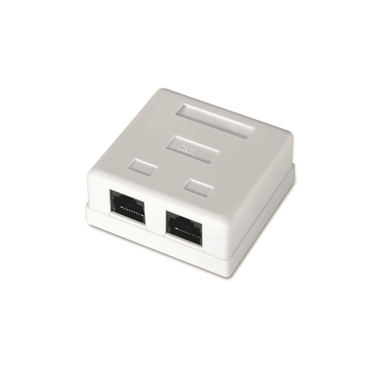 Roseta de Superficie Aisens RJ45 Cat.6 UTP 2 Tomas Blanco A139-0302