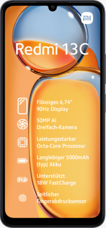 SmartPhone Xiaomi Redmi 13C NFC 6.74 4G HD+ DualSim A13.0 8GB/256GB Black — imagen 1