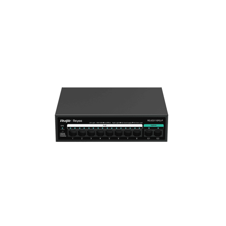 Switch Ruijie RG-ES110FG-P - Conmutador No Gestionado 8 Puertos PoE — imagen 1