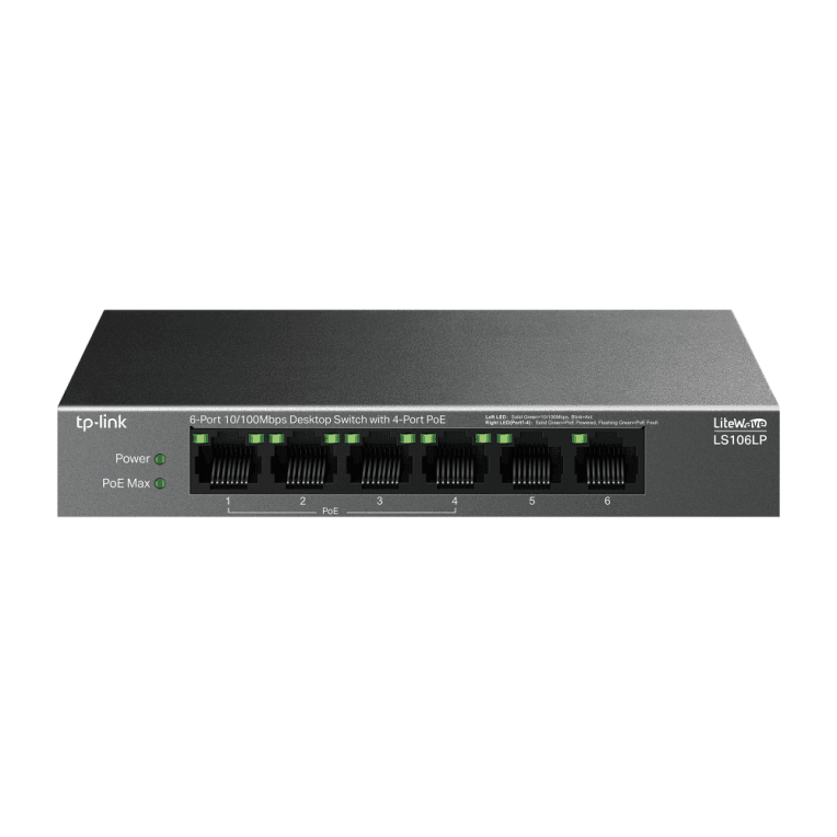 Switch Tp-link LS106LP 6 Puertos 10/100 Con 4 Puertos PoE+ Para Redes Básicas — imagen 1