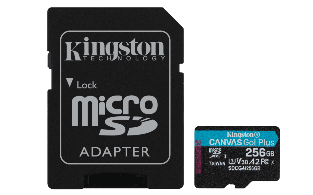 Tarjeta MicroSD Kingston 256GB Canvas Go Plus Gen4 SDCG4/256GB
