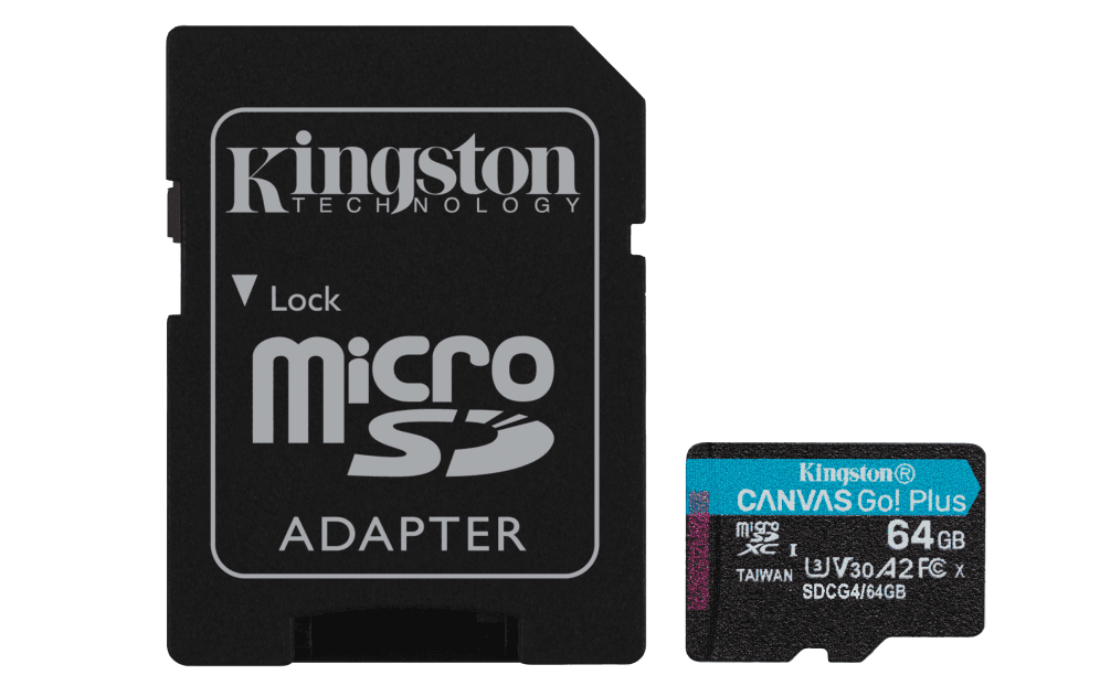 Tarjeta MicroSD Kingston 64GB Canvas Go Plus Gen4 SDCG4/64GB