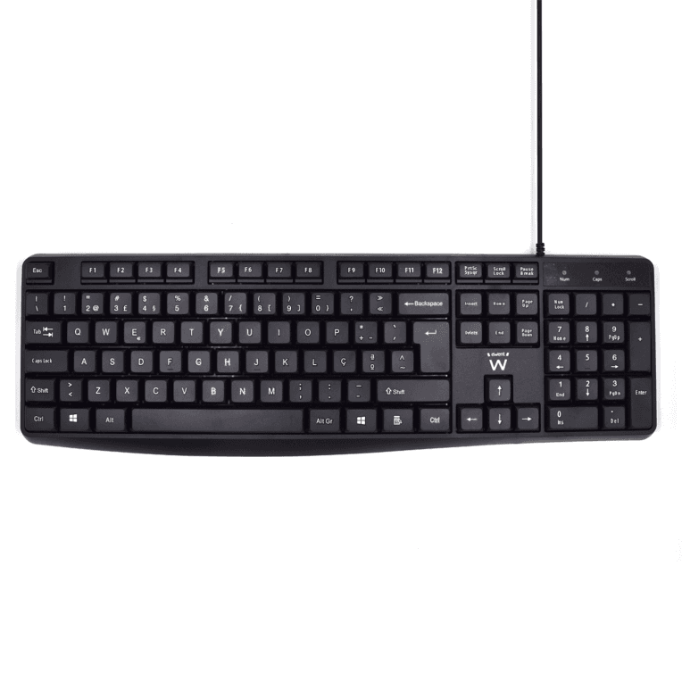 Teclado Ewent EW3002 QWERTY Portugues Escritura Silenciosa USB Negro — imagen 1