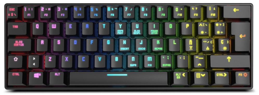 Teclado Mini Krom Gaming Kluster Bluetooth Retroiluminado Mecanico Negro — imagen 1
