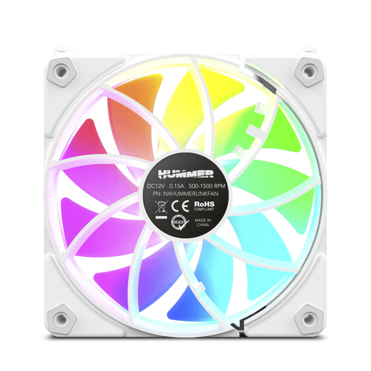 Ventilador de Caja Nox Hummer EasyLink ARGB Blanco — imagen 1