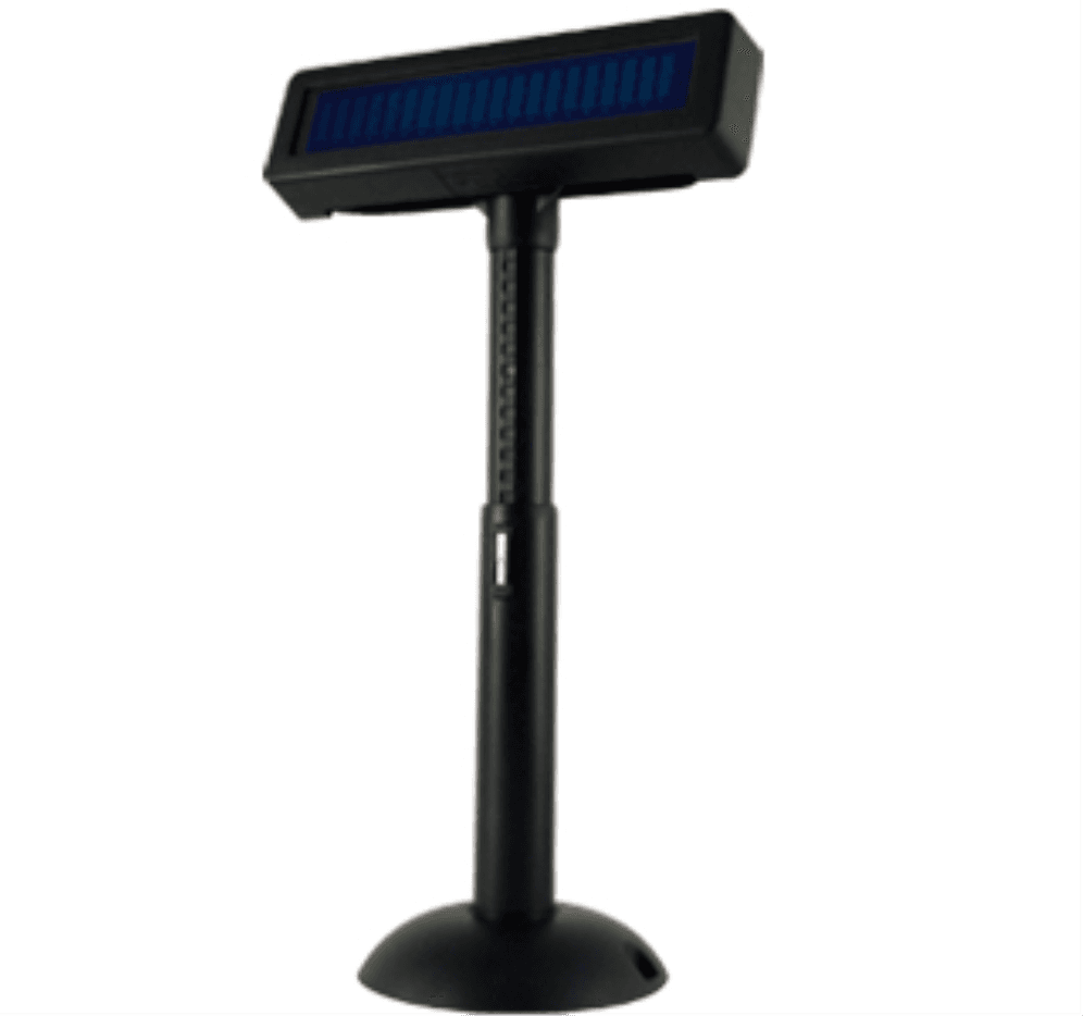 VISOR POSIFLEX VFD FLUORESCENTE 2X20 USB NEGRO PD-2800IIUN — imagen 1