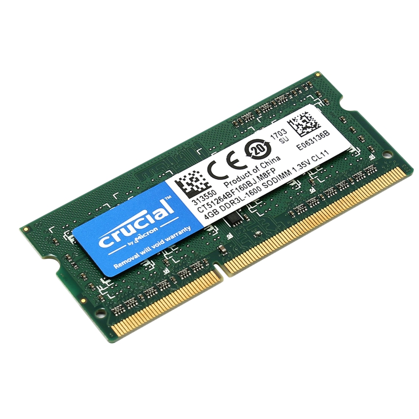 Crucial Sodimm 4 Gb. DDR3L 1600 1.35v CT51264BF160BJ | QuickHard